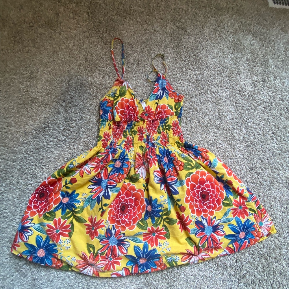 Xhilaration Pink and Yellow Sundress
